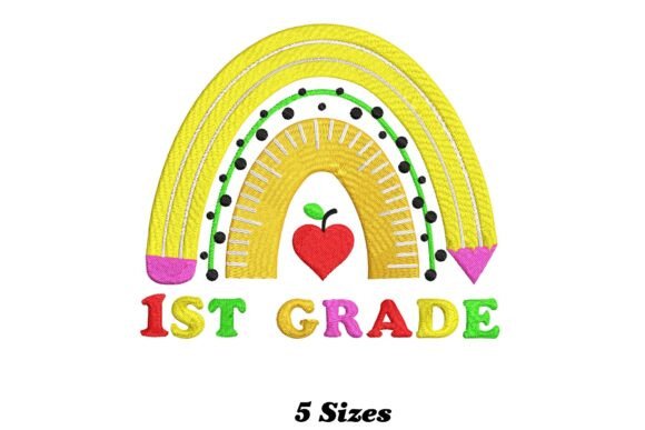 1st Grade Rainbow: A Playful Typography & Embroidery Guide