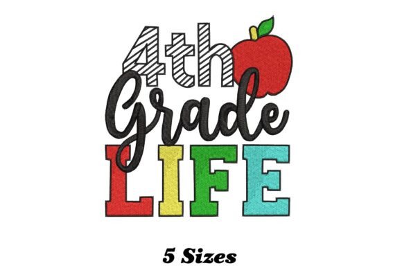 4th Grade Life: A Playful Embroidery Design
