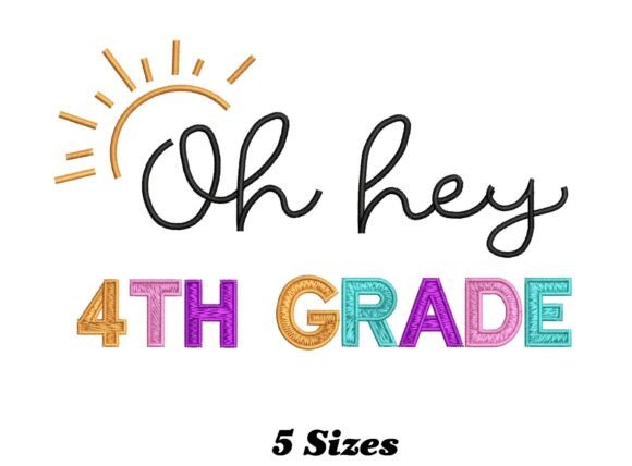 4th Grade Teacher: A Whimsical Embroidery Design