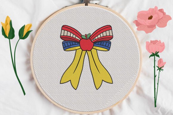 Bow Teacher Applique: A Charming Embroidery Design