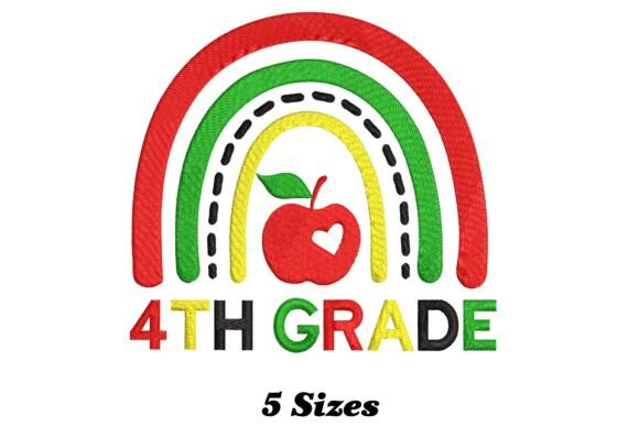 Bring a Bit of Charm to Your Fabrics with the 4th Grade Rainbow Embroidery Design
