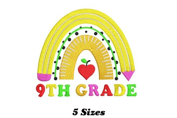Delightful 9th Grade Rainbow: A Whimsical Touch for Your Fabric Projects