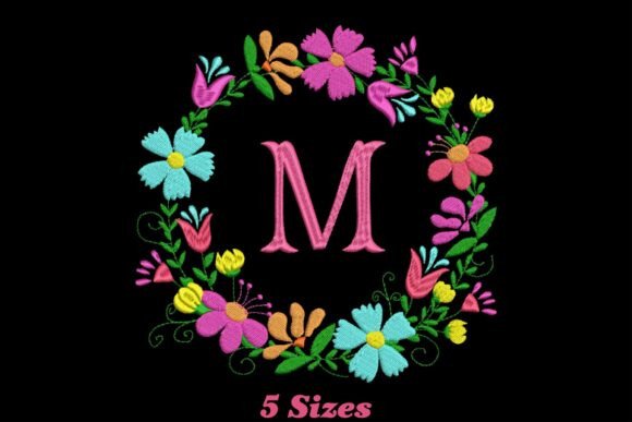 Flower Alphabet Letter M: A Whimsical Embroidery Design for Every Fabric