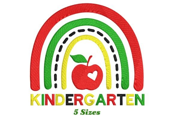 Kindergarten Rainbow: A Vibrant Embroidery Design for Every Project