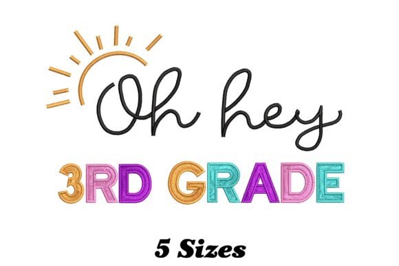 Lovely 3rd Grade Teacher Embroidery Design