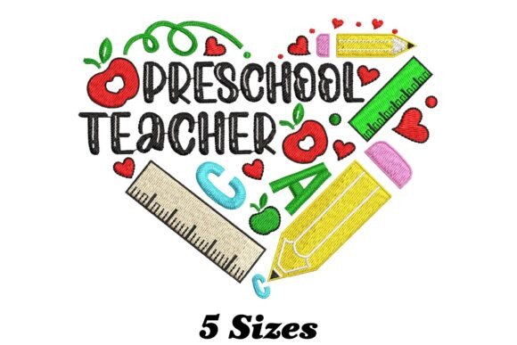Preschool Teacher: A Whimsical Embroidery Design for Every Fabric